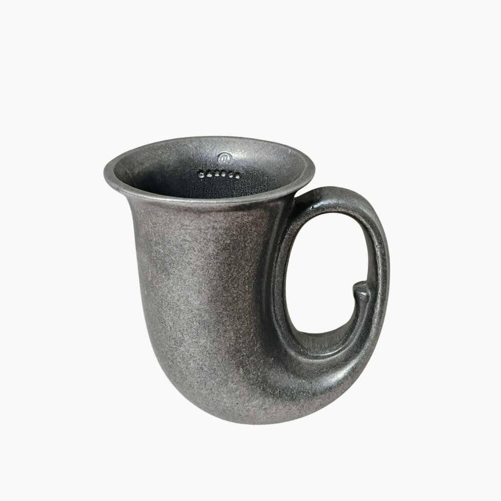 Vintage Wilton Armetale USA Pewter Horn Cup, Beer Mug, 70s Tavern Stein Tankard